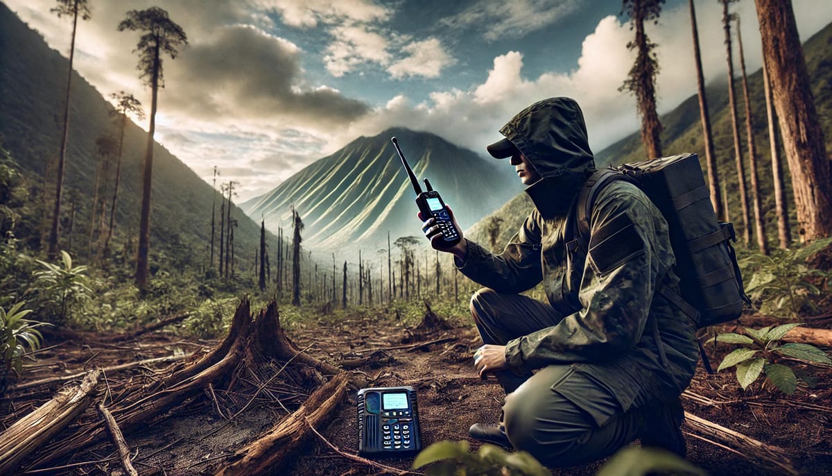 Remote Worker Using a Satellite Phone