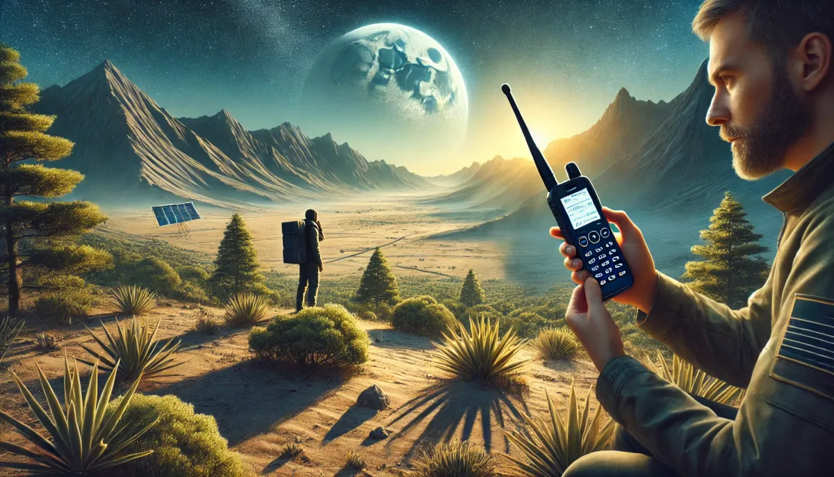 Someone Using a Satellite Phone Remotely