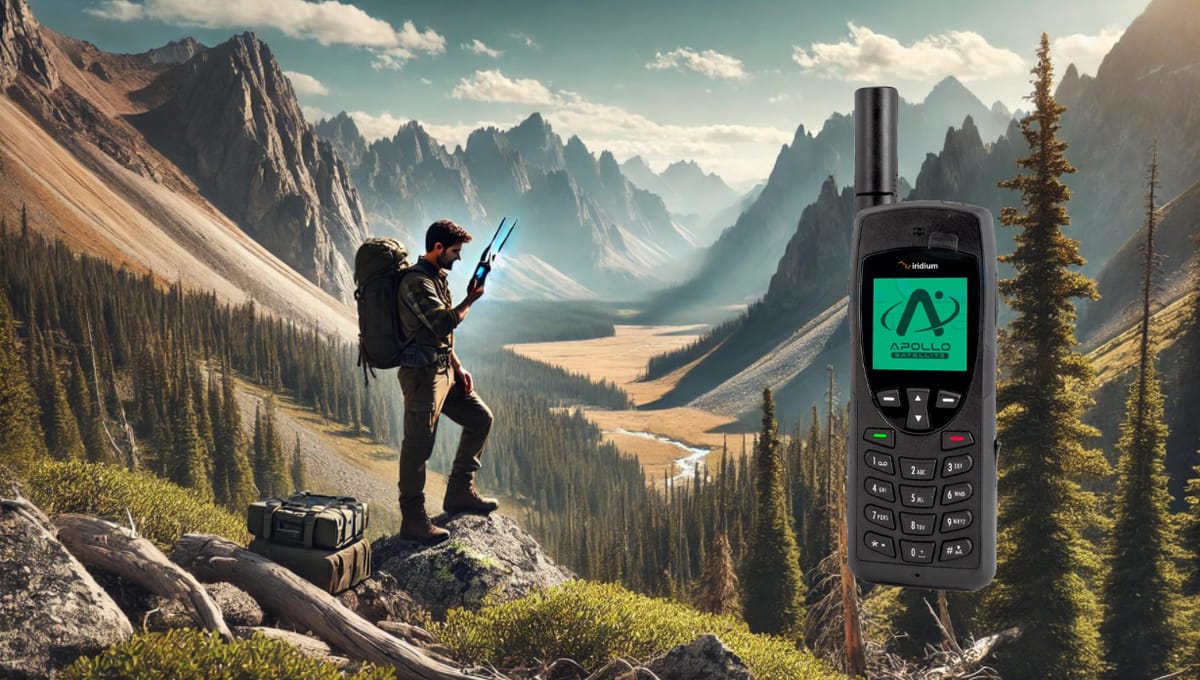 Someone in the Wilderness Using a Satellite Phone