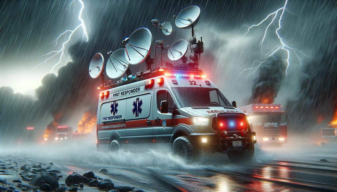 Emergency Vehicle in Storm